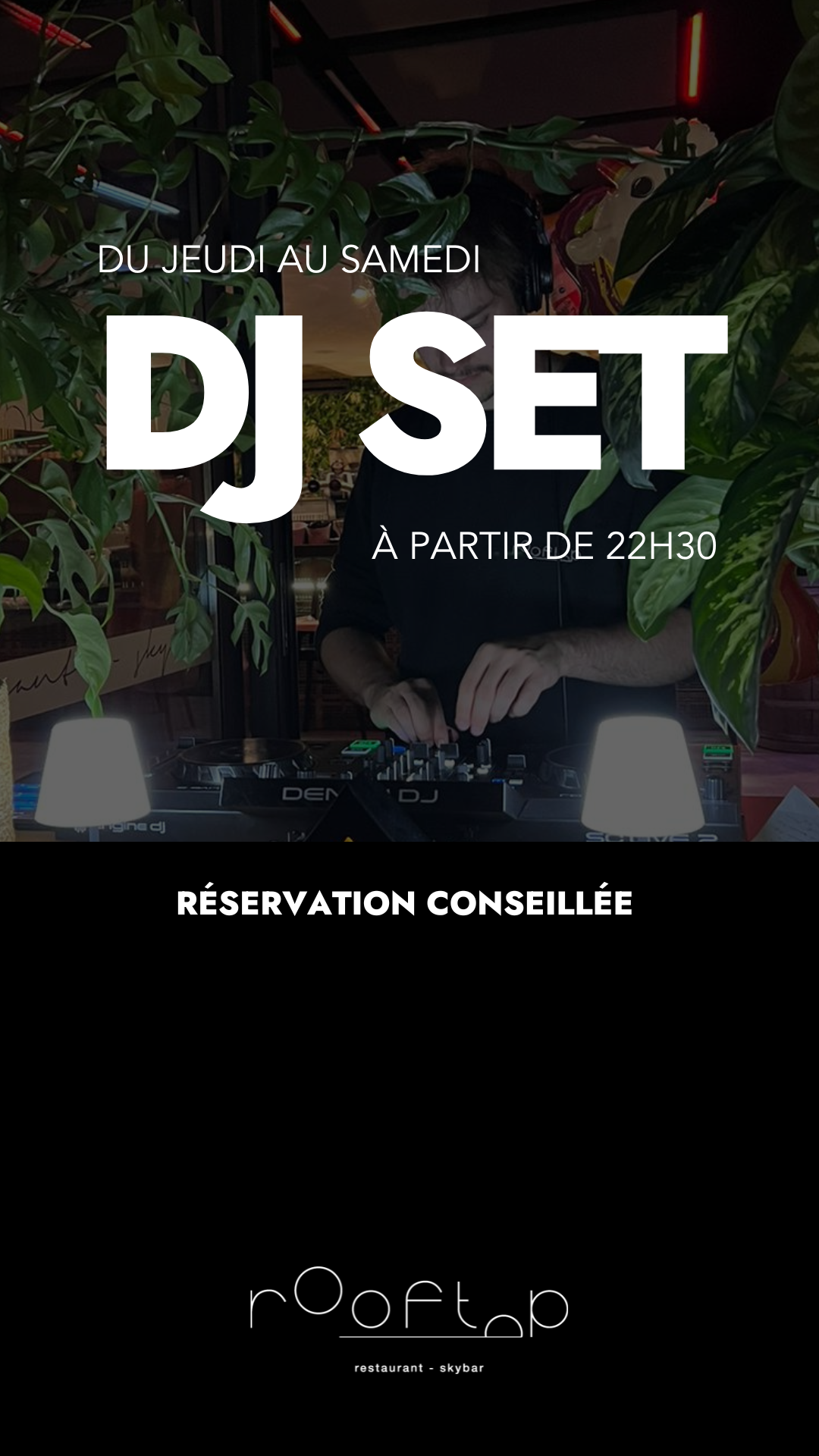 programme en image du restaurant le Rooftop